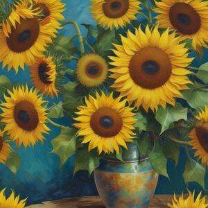 Van Vibrant Sunflower Art Print 8x10